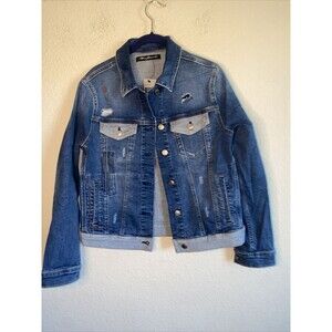 new Mavi jean Jacket patchwork grunge city Y2k 90s Retro S distressed
